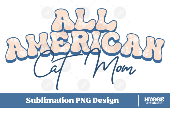 All American 4th of July USA Cat Mom PNG