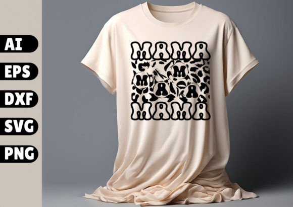 Leopard Mama Typography Vector Design
