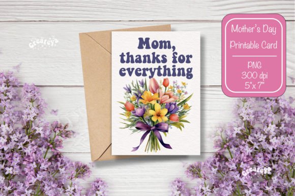 Mothers Day Card Thank You Mom Happy