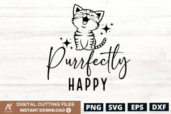 Purrfectly Happy SVG
